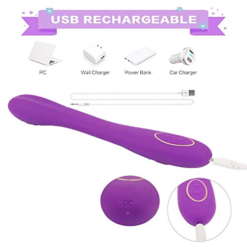 Paarvibrator Vibratoren für Sie mit Stoßfunktion, Sexspielzeug für Paare Vibratoren für Sie Klitoris und G-Punkt 7 Vibrationsfrequenz 100% Wasserdicht Wiederaufladbar, Leise, Lila