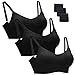 Women's Adjustable Seamless Nursing Bra Push Up Comfort Sleep Bralette,XL,3PCS/Pack(Black)