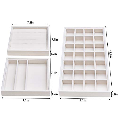 Mebbay Stackable Jewelry Trays Organizer 3 in 1, Jewelry Organizer