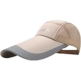 LOCOMO Men Women Super Extra 5.5" Long Bill Fishing Hat Mesh Back Trucker Snapback Baseball Brim Sun Cap Black