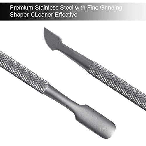 Cuticle Trimmer with Cuticle Pusher - ECBASKET Cuticle Cutter Clipper Nipper Dead Skin Remover Scissor Plier Durable Manicure Pedicure Tools for Fingernails and Toenails Gray - Thumbnail 3