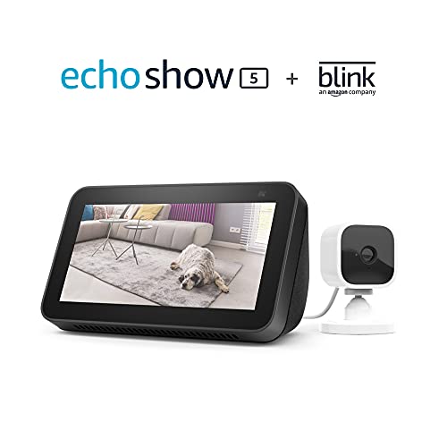 Echo Show (2nd Gen, 2021 release) Charcoal bundle with Blink