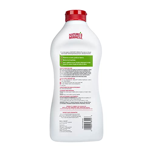 NATURE’S MIRACLE LAUNDRY BOOST IN-WASH STAIN AND ODOR REMOVER, 32 OUNCES, LAUNDRY STAIN AND ODOR REMOVING ADDITIVE FOR ALL MACHINES