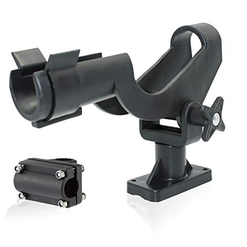 AGOOL Angelboot Rutenhalter 360 Grad drehbar verstellbar Angelrute Racks mit großer Klammer Klapphalterung