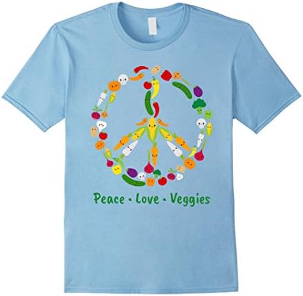 Mens Cute Kawaii Vegetable Veggie Peace Sign | Vegan T Shirt XL Baby Blue