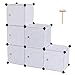 C&AHOME Cube Storage Organizer with Doors, 6-Cube Plastic Closet Cabinet, Modular Bookcase Units, Ideal for Bedroom, Living Room, 36.6