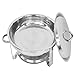 ZENY Round Chafing Dish Full Size 5 Quart Stainless Steel Deep Pans Chafer Dish Set Buffet Catering Party Events Warmer Serving Set Utensils w/Fuel Holder (1)