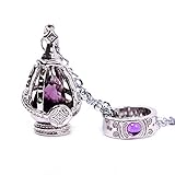 New Puella Magi Madoka Magica Soul Gem Necklace + Ring Cosplay Set Purple
