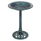 Giantex Pedestal Bird Bath Feeder Freestanding Outdoor Garden Yard Patio Decor (Green)