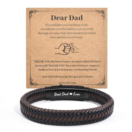 CheersLife Knot Bracelet - Brown Braided Leather Infinity Bracelets for Men - Love You Forever Gifts for Son, Grandson, Husband, Boyfriend, Brother, Teacher Dad New Dad- Valentine's Day & Graduation