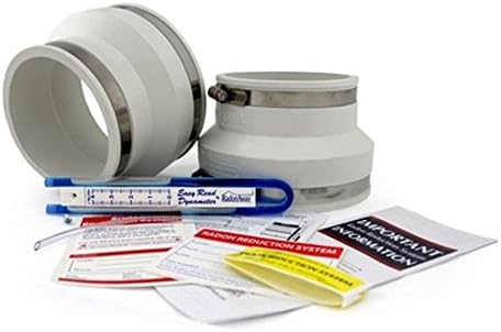 Radon Fan Installation Kit (Rubber couplings, manometer and system labels) (4x6, White)