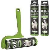 Evercare Ultra Sticky Pet Mega Lint Roller Value Pack, Manual Clothes & Furniture Cleaner with Handle and 2 Refills, 50 Sheet