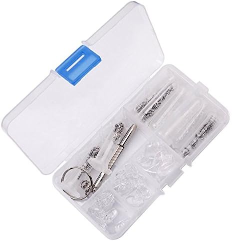 Day Gear Eyeglasses Sun Glasses Screw Nut Nose Pad Optical Assorted Kit Repair Tools with Storage Case For Eyeglass Sun Glasses Watches Jewelries Kit