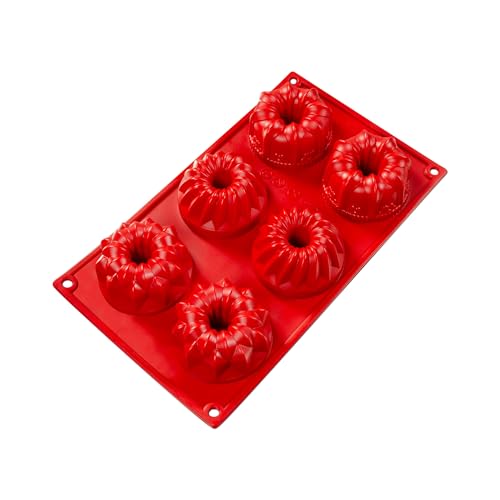 Fat Daddio's SMF-061 Silicone Bakeware 6-Cavity Regal Variety (3.38 oz)