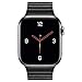 RUOQINI Compatible with Apple Watch Band 44mm [Series 4] 42mm [Series 3/2/1],Strong Magnetic Closure Leather Loop Replacement Starp Compatible for iWatch,Black,L