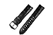 Hirsch Paul Leather Watch Strap - Black - L - 20mm / 18mm - Shiny Silver Buckle - Embossed Calf Leather - Performance Band