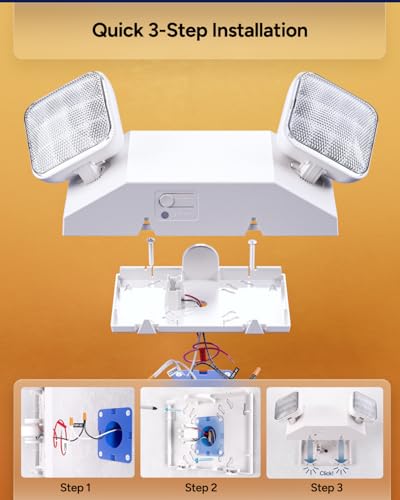 Sunco 12 Pack LED Emergency Lights, Commercial Lighting for Business, Power Outages, Offices, with Backup Battery (90 Minutes), Wall Mount, Hard Wired, 120-277V, Fire Resistant (94V-0) UL