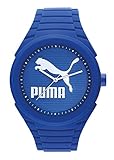 PUMA 'PU10359 Gummy Cat' Quartz Plastic and Silicone Casual Watch, Color:Blue (Model: PU103592015)