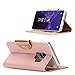 ProCase Galaxy S9 Wallet Case, Flip Kickstand Case with Card Holders Mirror Wristlet, Folding Stand Protective Book Case Cover for 5.8 Inch Galaxy S9 (2018 Release) -Pink