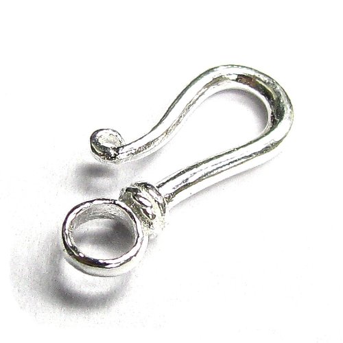 5 pcs .925 Sterling Silver Hook Bead Clasp 5m X 9mm/Findings/Bright
