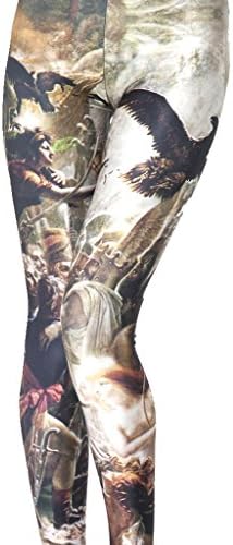 Women's High Waist Compression Slimming Warm Funky Digital Print Design Leggings
