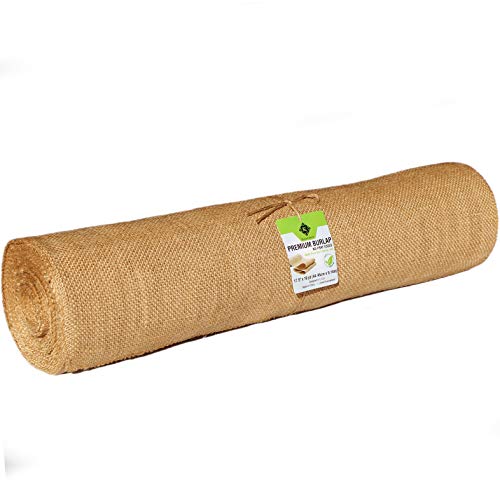 RichCraft Wide 18" Burlap Table Runner Roll, NO-FRAY NO-Mess ~ 18" Wide x 10 Yards Long Table Runner Fabric w/Finished Edges. Perfect for Weddings, Placemat, Crafts. Decorate Without The Mess!