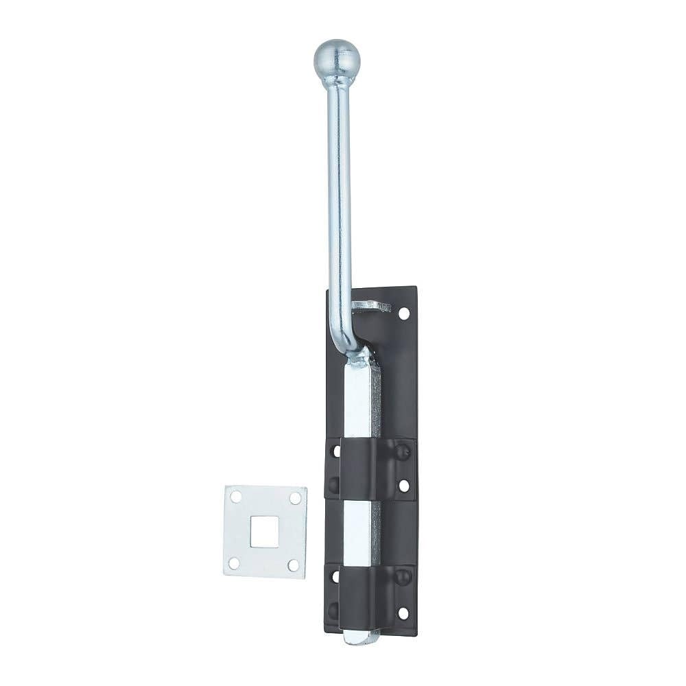Hardware Solutions - Monkey Tail Door Bolt - Drop Down - Matt Black - 304mm - Pack 1 - Interior/Exterior Use