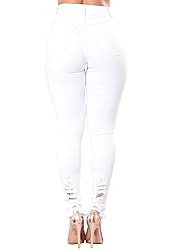 ZERMOM Women's Ripped Skinny Jeans Stretch Mid Rise