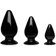 Master Series Triple Cones 3Piece Anal Plug Set - Black