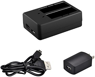 Dual port battery charger for sports action camera, with a Adapter for Maifang/AKASO EK7000/APEMAN/EKEN H9