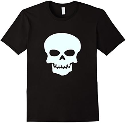 Mens Cool White Skull Halloween t-shirt Big Skull Skeleton tee Small Black
