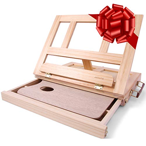 Desk Easel - Table Desk Top Easel Box with Art Supply Storage Drawer, Adjustable Easel for Painting, Drawing & Sketching - Thumbnail 7