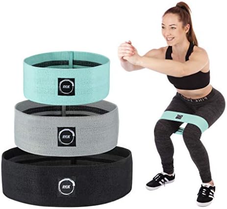 Rylik Booty Band : Fabric Resistance Bands for Glute Exercise, Fitness and Workout | Yoga, Pilates, CrossFit, Physiotherapy and Recovery | Large, Medium, Small | Men and Women