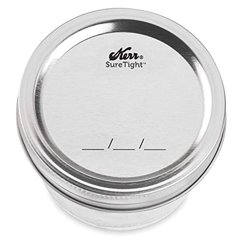 Kerr Wide Mouth Half-Pint Glass Mason Jars 8-Ounces with Lids and Bands 12-Count per Case (1-Case)