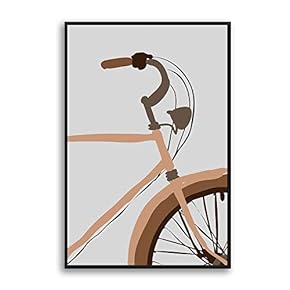 Framed Canvas Home Artwork Decoration Simple Stick Figure Canvas Wall Art for Living Room, Bedroom - 16x24 inches