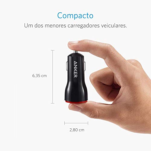 Carregador Veicular Anker PowerDrive, 2 portas USB, 24W de potência