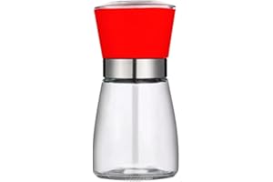 GDGZJJD 6 oz Pepper Mill, Refillable Salt and Pepper Grinder (Individual Pack) Red Pepper Mill, Stainless Steel Salt and Pepper Grinder with Ceran Rotor