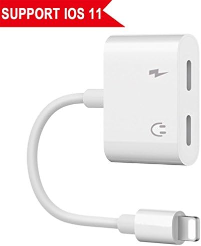 Lightning Jack Adapter, Lightning Adapter for iPhone X 10 iPhone 8/8Plus iPhone 7/7Plus Dual Adapter Audio Lightning Headphone Adapter.with Call & Audio & Charge Function.Compatible - Support iOS 11