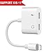 Lightning Jack Adapter, Adapter iPhone X 10 iPhone 8/8Plus iPhone 7/7Plus Dual Adapter Audio Lightning Headphone Adapter.with Call & Audio & Charge Function.Compatible - Support iOS 11（White