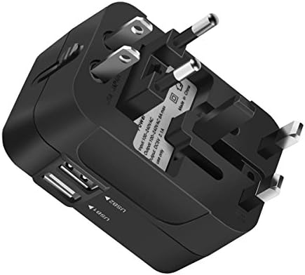 PLAY X STORE Travel Power Adapter, Universal Travel Quick Charger with 2 USB Ports, Adapter For US, UK, EU, AU, CN