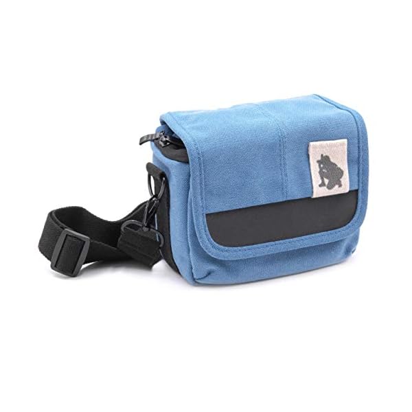 vhbw Kamera-Tasche kompatibel mit Panasonic Lumix DC-TZ91, DMC-FZ1000, DMC-FZ2000, DMC-FZ300 Canvas blau, grau