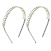 uxcell Lady Bright Green Black Metal Teeth Hair Hoop Headband 2 Pcs