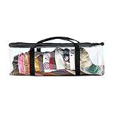 Houseables Hat Organizer, Cap Storage Bag, Clear Plastic Case, Black Handles, Zipper Closure, 23" x 6" x 8", Stores &amp; Racks 15 Hats, Dirt &amp; Dust Protection (Kitchen)