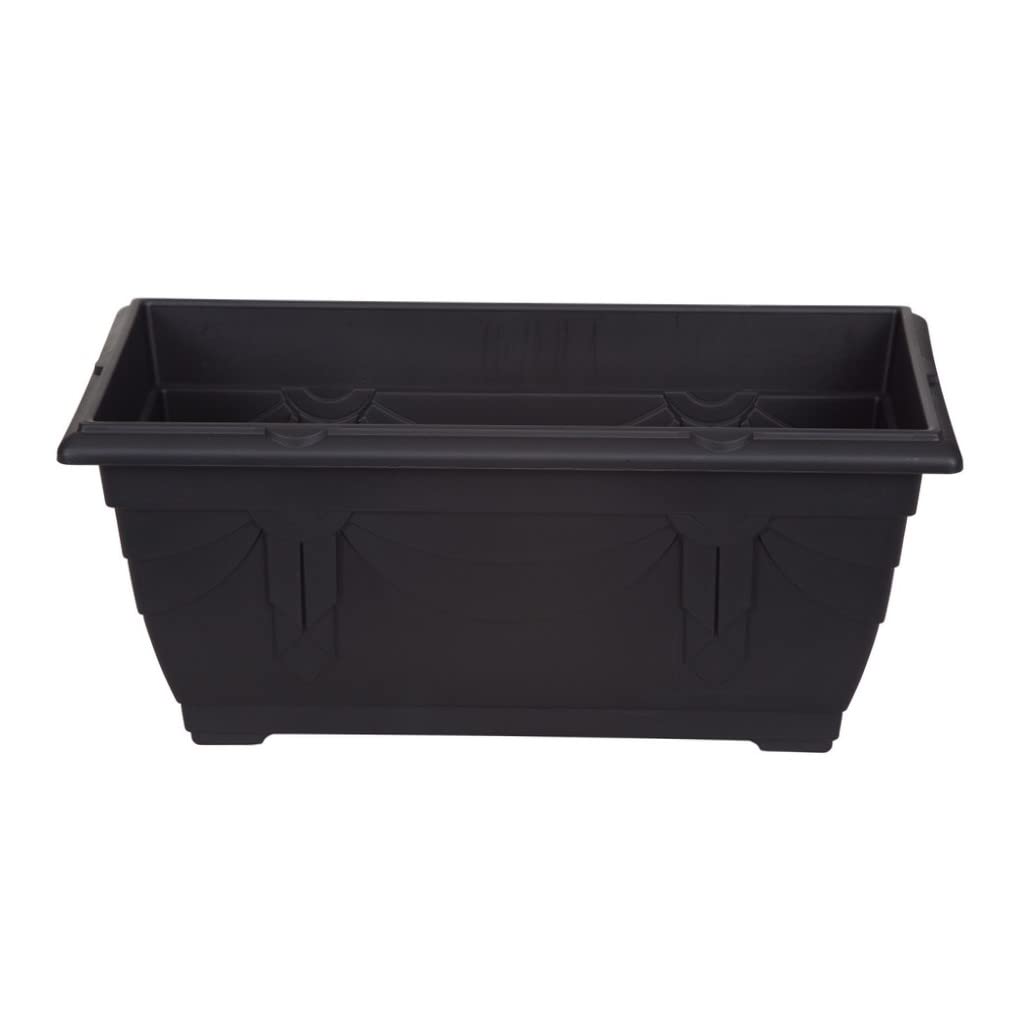 Whitefurze G02026 40cm Venetian Window Box - Black