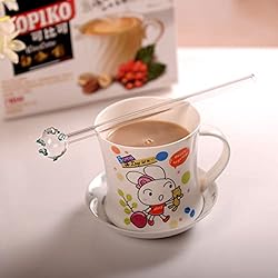YARNOW 2Pcs Glass Straws Drinking Straws Pig Head
