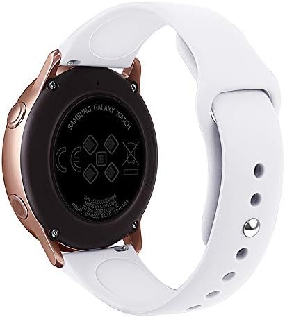 dulawei3 Solid Color Silicone Replacement Smart Bracelet Watchband Band Wrist Strap Fashion Wristband for Samsung Galaxy Watch Active White