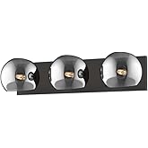 Willow 22-in Matte Black/Smoked Solid Glass 3 Lights Vanity