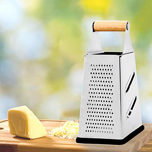 TXJDSK 4Sided Cheese Grater, Stainless Steel Vegetable Graters Box