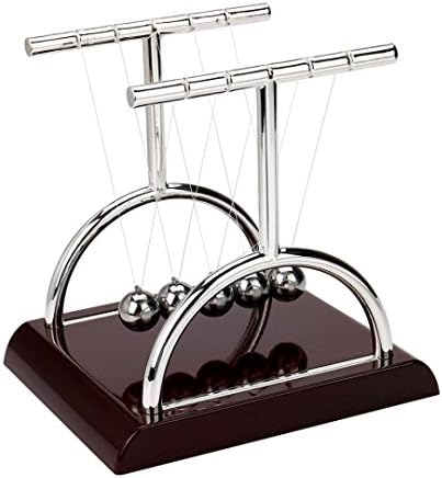 Newtons Cradle Physics Science Desk Toy,NOMENI Plastic Frame Base Steel Balance Ball