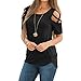TOPUNDER 2018 Women Summer Blouses Short Sleeve Tops Strappy Cold Shoulder T-Shirt